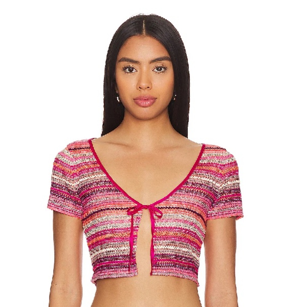Lovers and friends multicolored crochet crop top